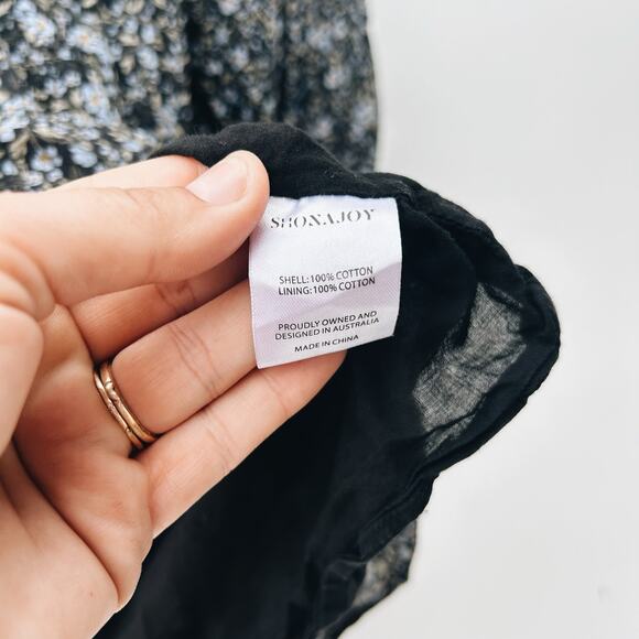 Shona Joy Denise Pintuck Babydoll Mini Balloon Puff Sleeve Short Floral Dress 10 - Picture 14 of 16